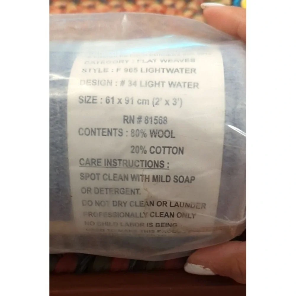 BRAND NEW CHANDLER FOUR CORNERS COUNTRY WOOL RUG - Light‎ Water 2' x 3' Accent